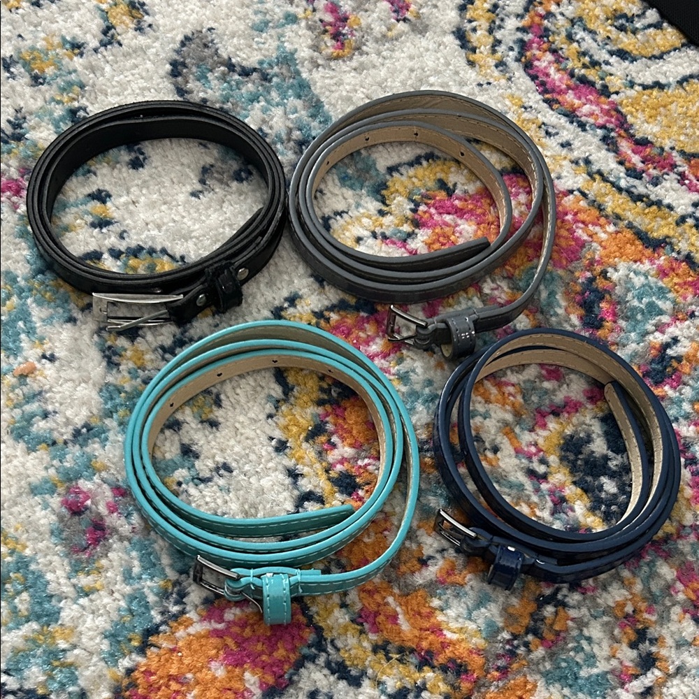 MAURICES Women's Belt Set: Black, Blue, Turquoise, Gray